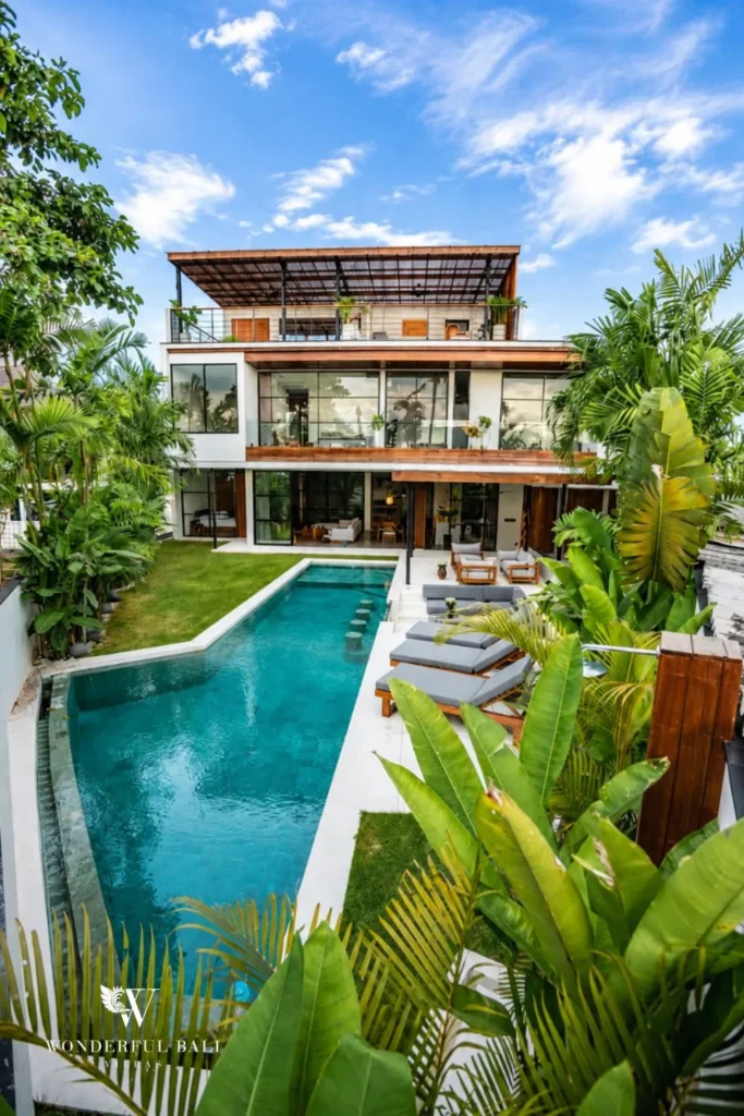 3BR villa for sale Canggu — designer villa with a private pool and rice-field views, Canggu