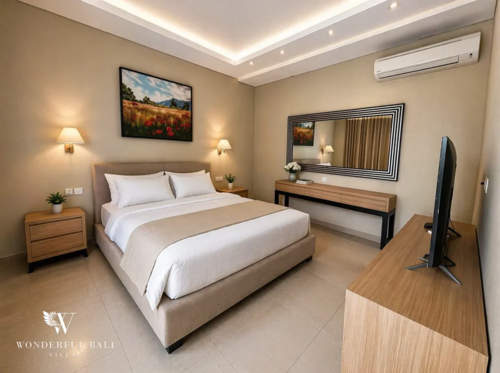 Primary ensuite bedroom in a four-bedroom family villa, Bumbak, Umalas