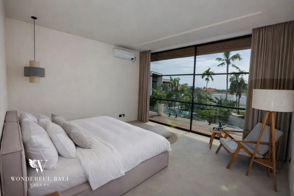3BR villa for sale Canggu — bedroom with garden view