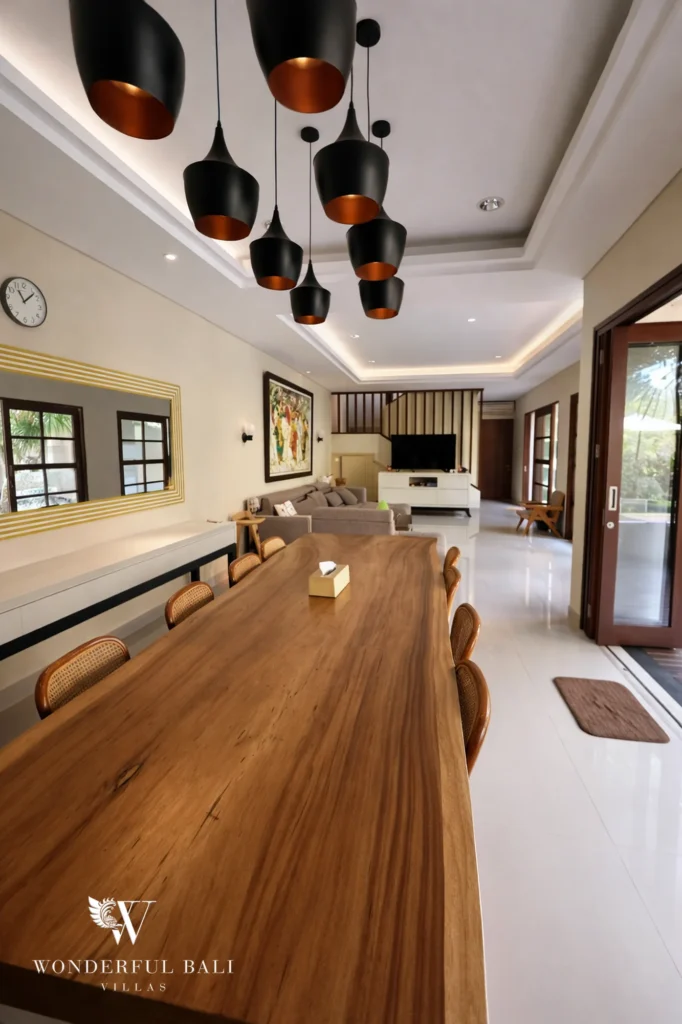 Dining area in a four-bedroom family villa, Bumbak, Umalas