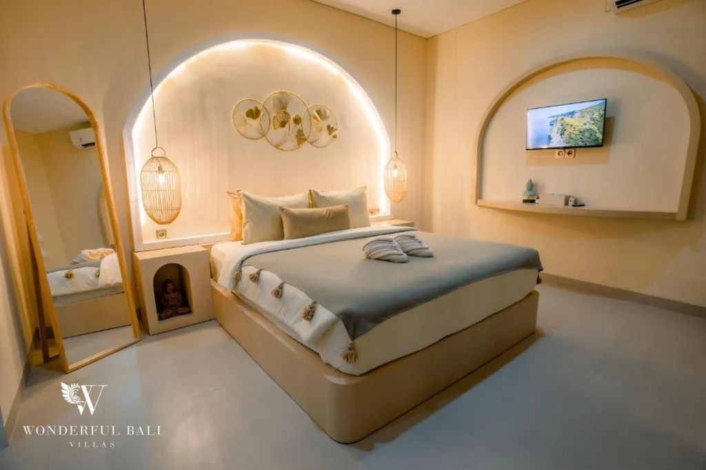 Primary ensuite bedroom, 3-bedroom modern villa in Ungasan, Bukit