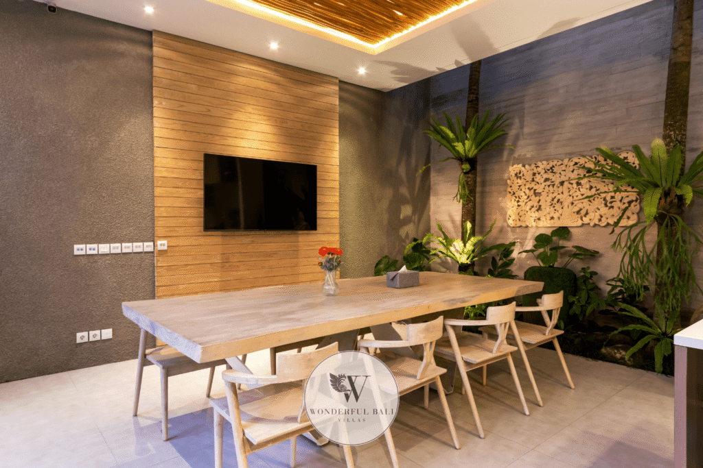 Swan Tiga – Bright open dining area with seamless indoor-outdoor connection – Seminyak, Bali