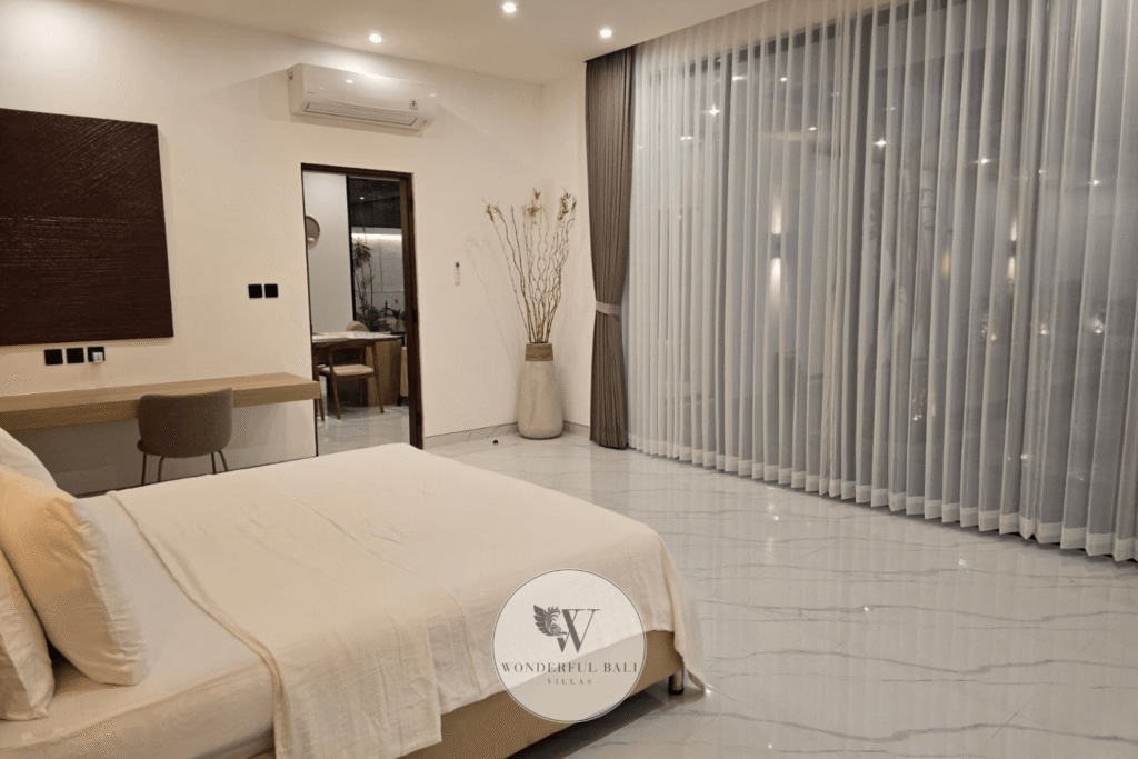 Villa Toku – Master bedroom with open closet and premium interior finishes – Petitenget, Seminyak Bali