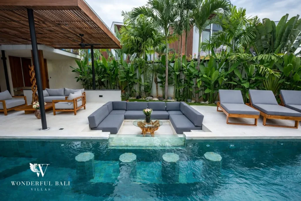 3BR villa for sale Canggu — private pool with sun loungers