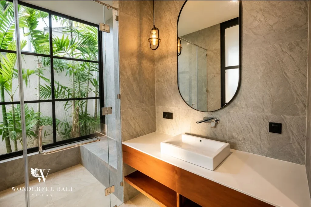 3BR villa for sale Canggu — bathroom with walk in shower