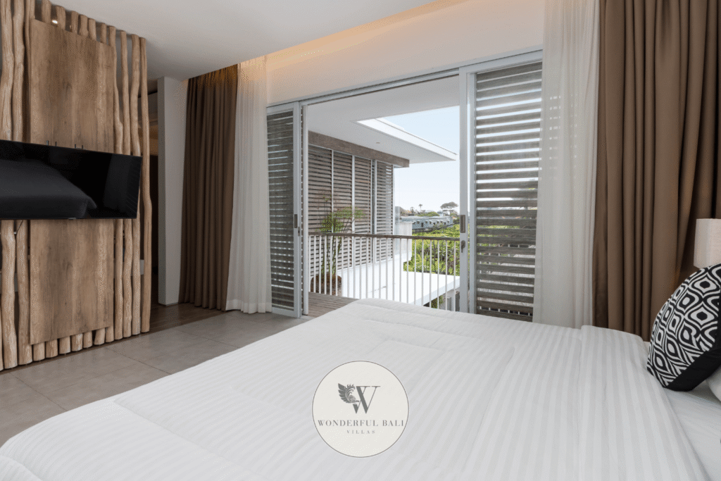 Swan Tiga – Stunning ocean and sunset view from the master bedroom balcony – Seminyak, Bali
