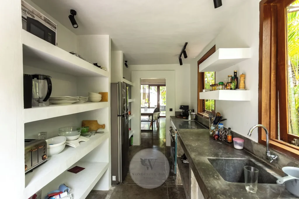 Full enclosed kitchen, three-bedroom villa in Umalas, Bali