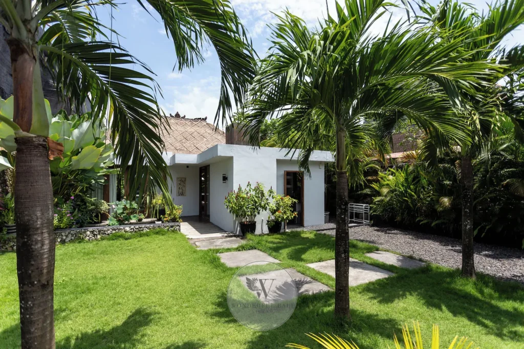 Villa entrance / arrival area with landscaping, Umalas, Bali