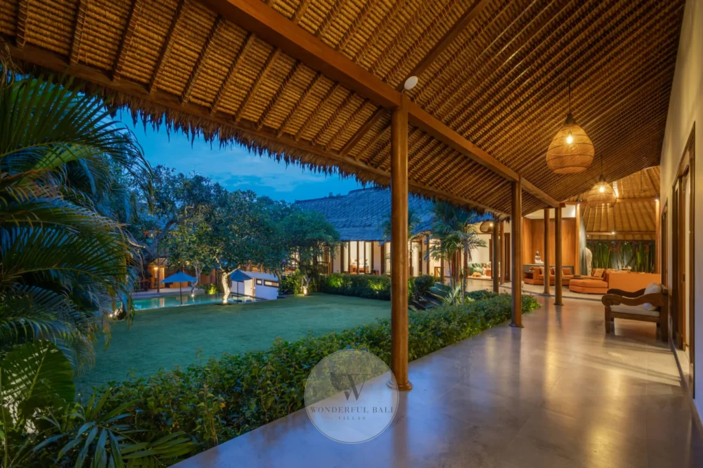 Second terrace overlooking the mature garden, Canggu villa