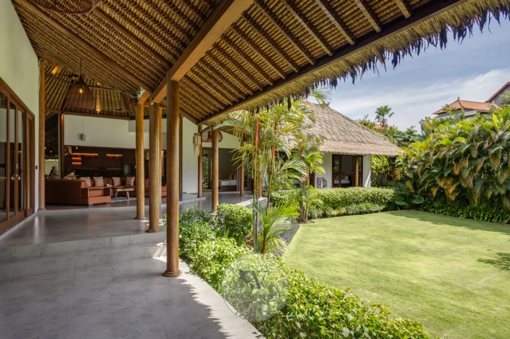 Outdoor pool deck by day, Canggu Modern Balinese villa