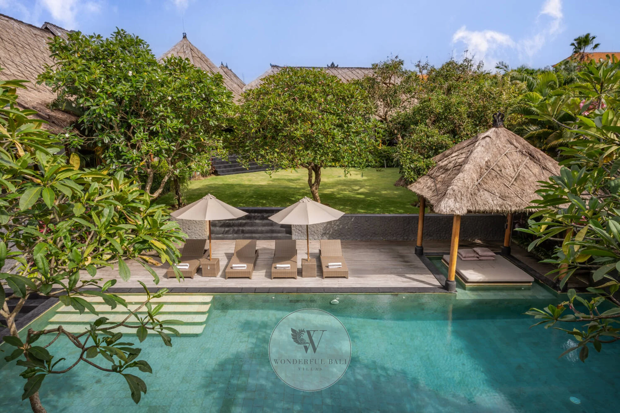 Aerial view of a private villa estate in Bali — Wonderful Bali Villas