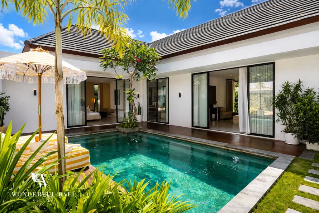 Private pool and modern villa exterior, 2-bedroom villa in Petitenget, Seminyak