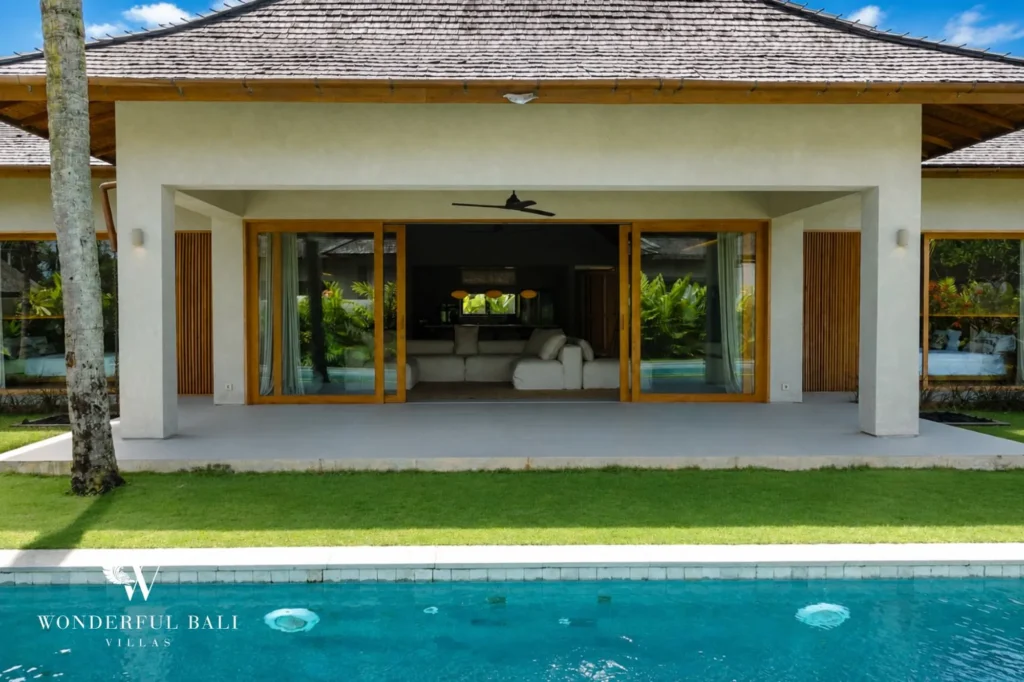 Private pool with open-air pavilion living, 4-bedroom villa in Kaba-Kaba, Tabanan