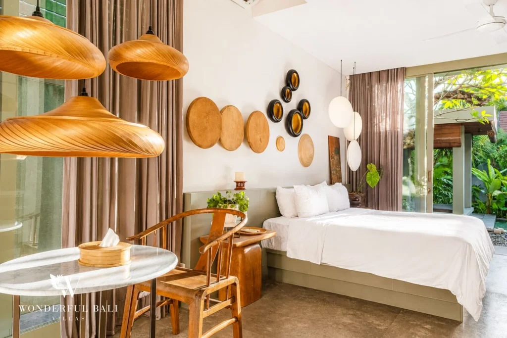 monthly villa rental Umalas — bedroom pendant lights