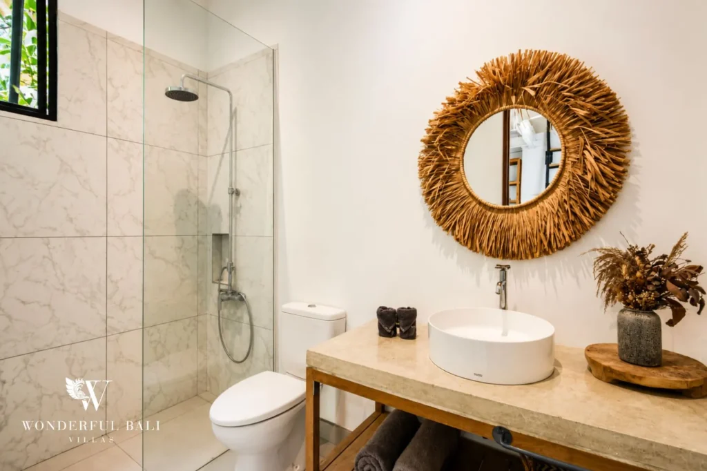 Bedroom wardrobe and vanity area, 4-bedroom family villa in Berawa, Canggu