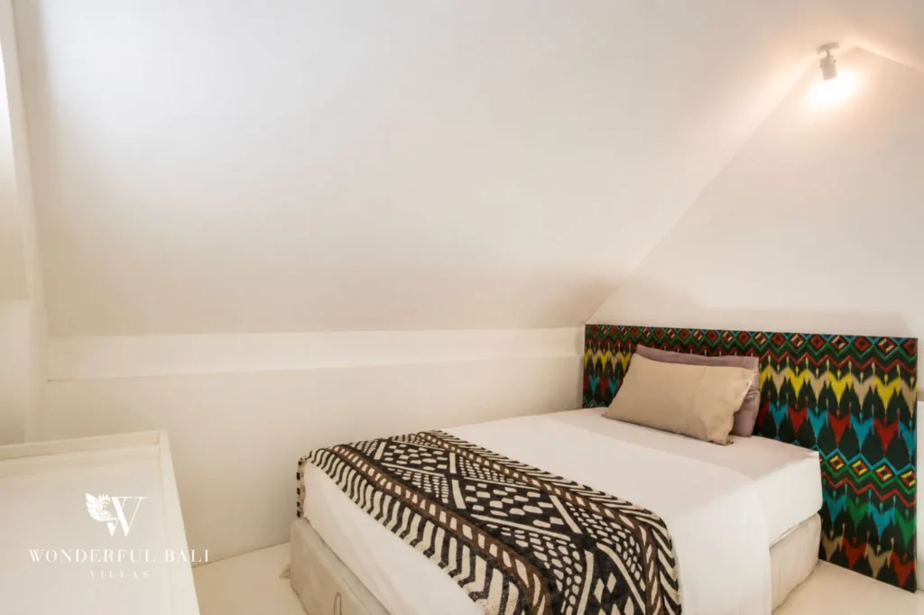 Bedroom with modern finishes, 4-bedroom family villa in Berawa, Canggu