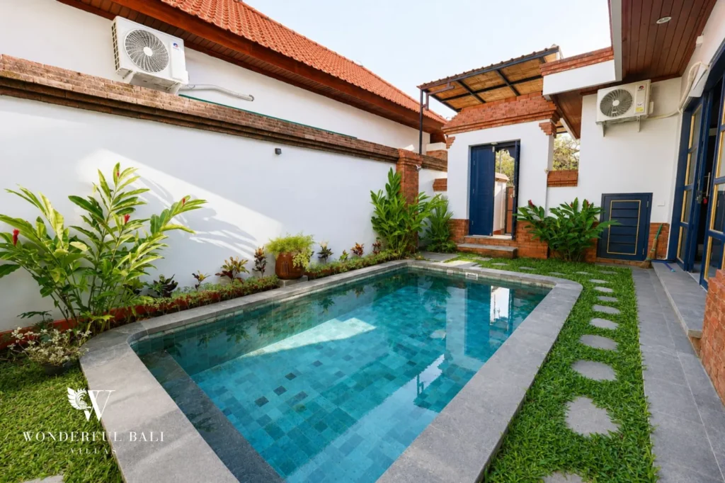 Private pool and garden courtyard, 2-bedroom Balinese modern villa in Sanur
