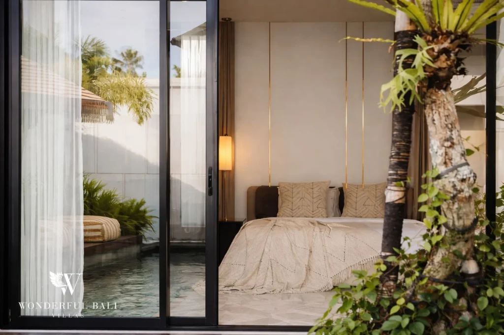 Bedroom with garden view, 2-bedroom villa in Petitenget, Seminyak