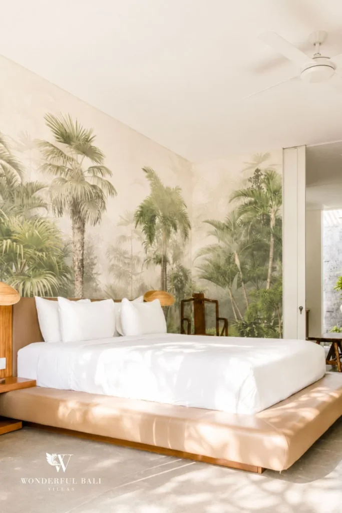 monthly villa rental Umalas — master bedroom tropical suite