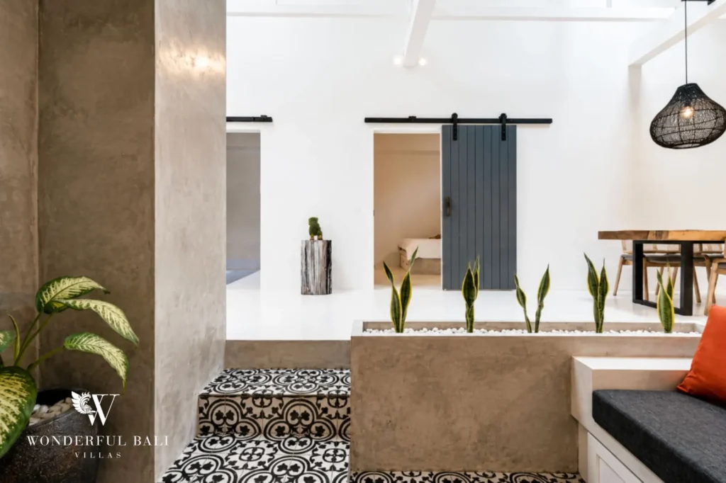 Sunken living lounge, 2-bedroom villa in Canggu