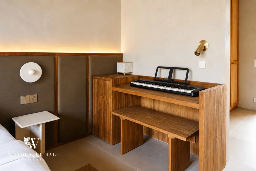 Bedroom with workstation setup, 4-bedroom villa in Kaba-Kaba, Tabanan