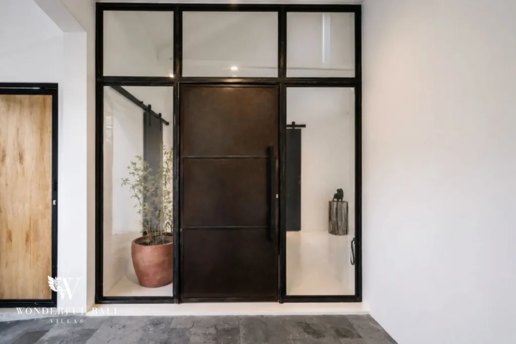 Modern villa entrance door, 2-bedroom villa in Canggu