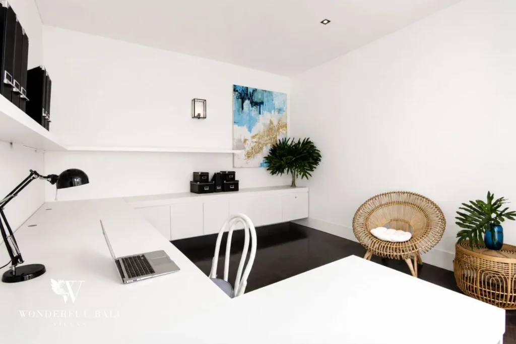Home office converted from the fourth bedroom, 3-bedroom colonial villa in Umalas