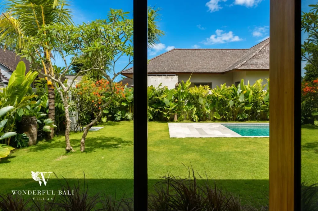 Private pool exterior with garden, 4-bedroom villa in Kaba-Kaba, Tabanan