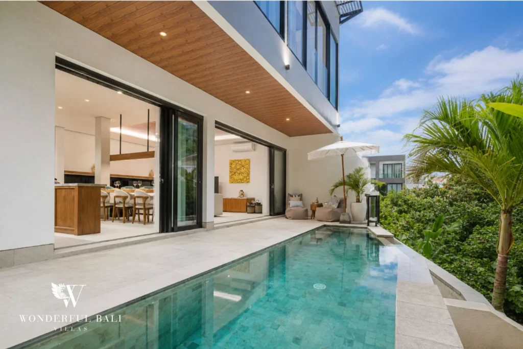 monthly villa rental cemagi — three-bedroom ocean-view villa with private infinity pool in Cemagi
