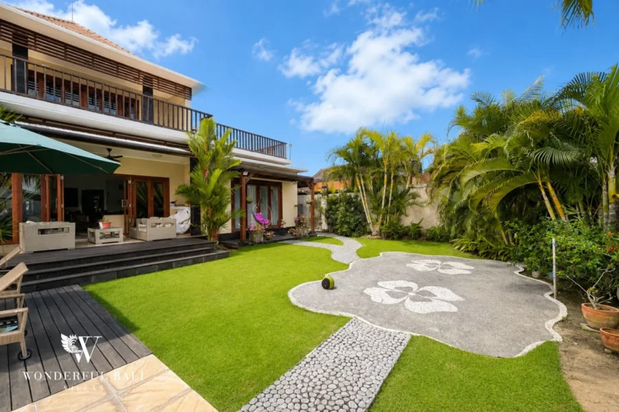 monthly villa rental sanur — three-bedroom private-pool villa and tropical garden in Kesiman, near Sanur