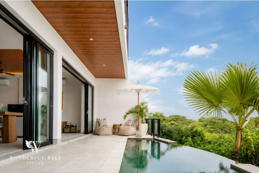 monthly villa rental cemagi — infinity pool ocean view
