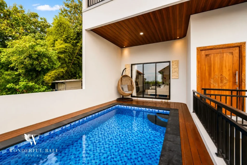 3BR villa for monthly rent Jimbaran — private pool and timber sun deck