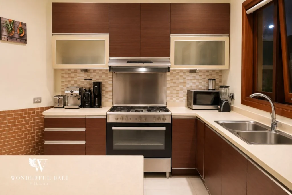 monthly villa rental sanur — modern kitchen island