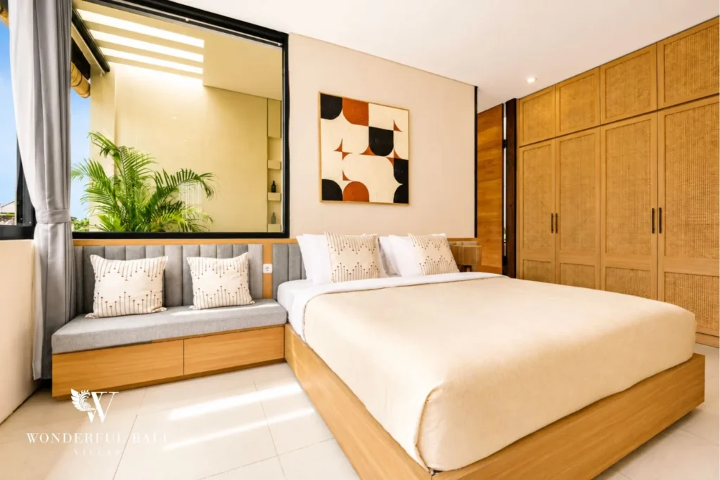 3BR villa for monthly rent Jimbaran — bedroom with built in wardrobe
