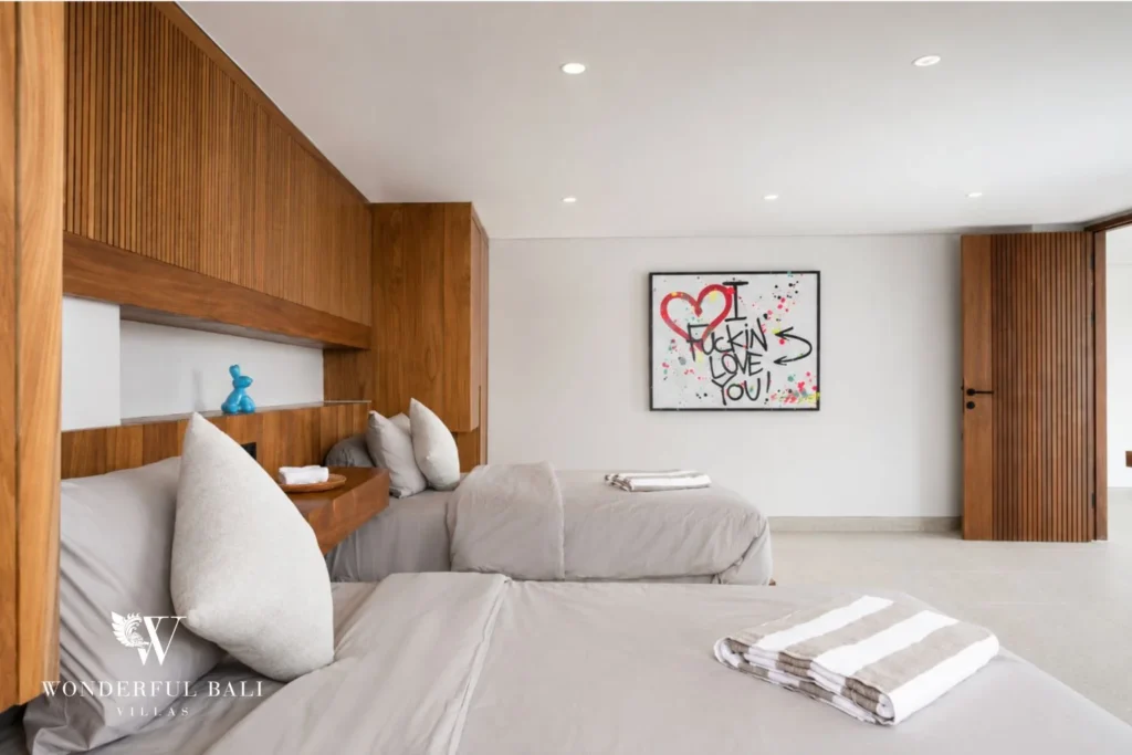 monthly villa rental cemagi — bedroom wardrobe ensuite