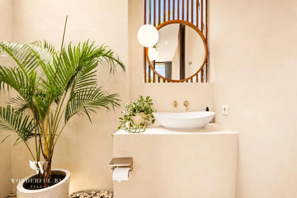 3BR villa for monthly rent Jimbaran — bathroom with twin vanity