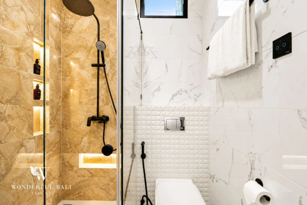3BR villa for monthly rent Jimbaran — walk in rainfall shower