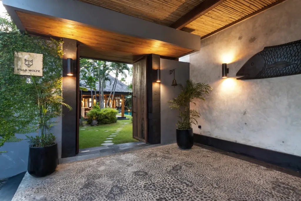 Villa entrance at Villa Wolfe, Seminyak