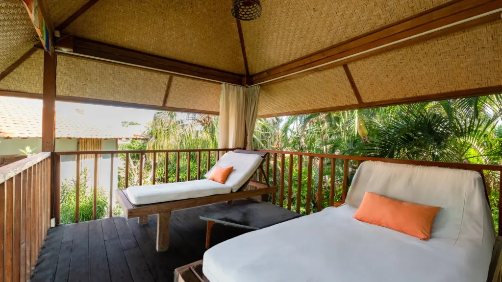 Spa and massage pavilion at Villa Desa Roro, Berawa