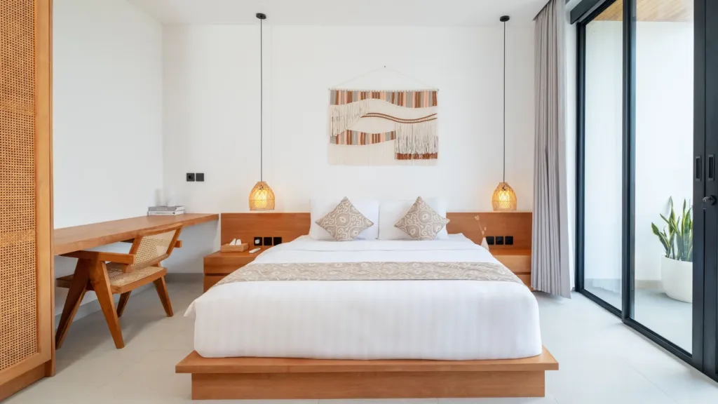 Loona Palm Villa 1 first bedroom with ensuite in Canggu, Bali