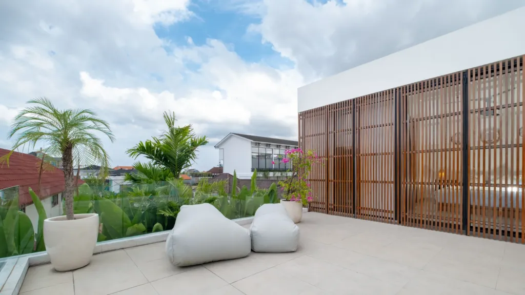 Loona Palm Villa 1 rooftop terrace in Canggu, Bali