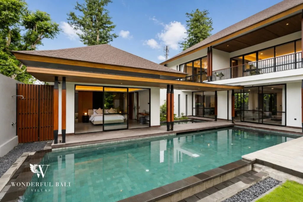4BR resort villa in Jimbaran — modern Balinese villa with a private pool and tropical garden in the Natadesa Resort, Bali