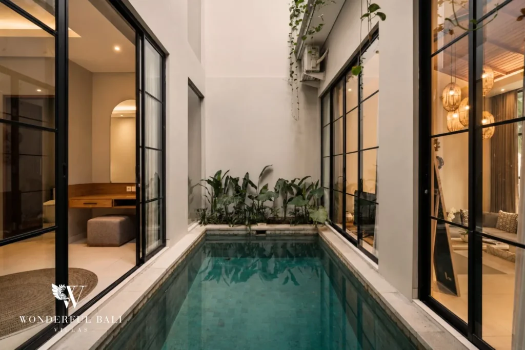 2BR modern villa in Canggu — private pool with glass walls