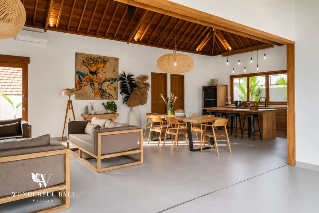 3BR tropical villa in Umalas — open plan living and dining