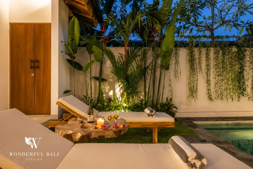3BR tropical villa in Umalas — living area opening to garden