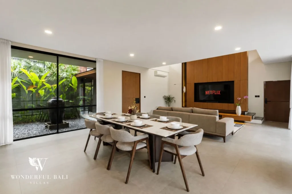 4BR resort villa in Jimbaran — open plan dining and kitchen
