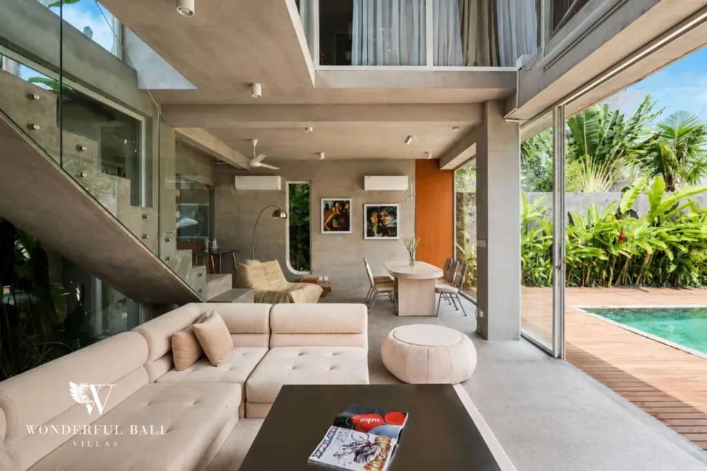 3BR modern villa in Pererenan — open plan living and dining