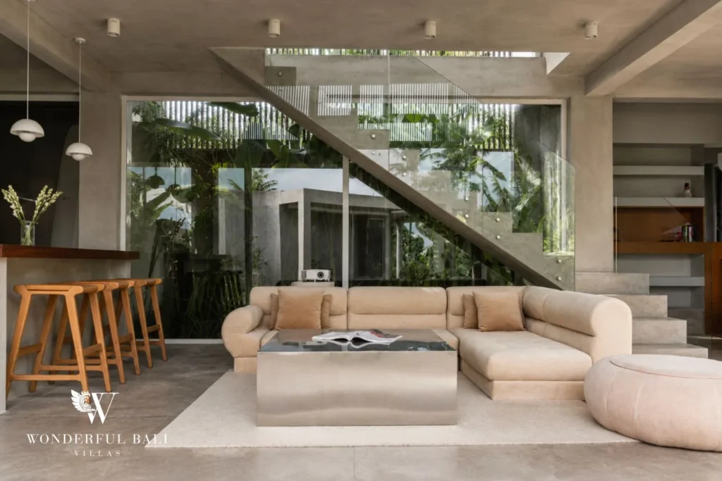 3BR modern villa in Pererenan — living and dining area
