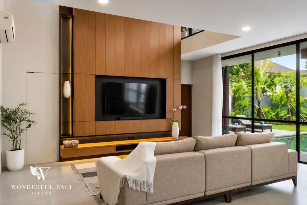 4BR resort villa in Jimbaran — living room with smart tv