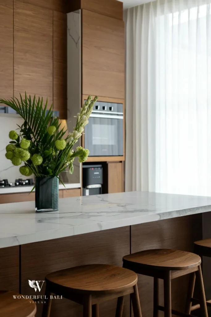 2BR modern villa in Umalas — kitchen breakfast bar